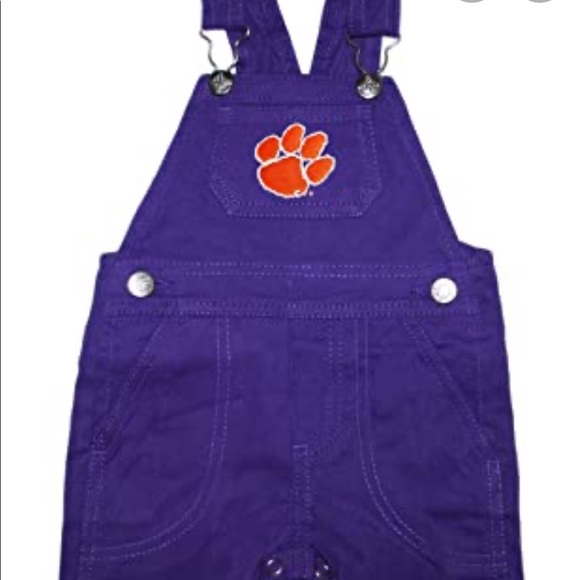 Purple Clemson Baby Overalls - Picture 2 of 2